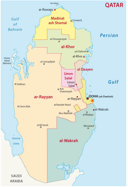 Verwaltungskarte von Katar